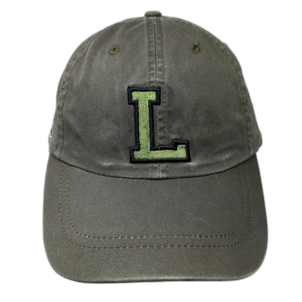 Lacoste Baseball Cap Green One Size Embroidered Letter L Striped Slideback Hat